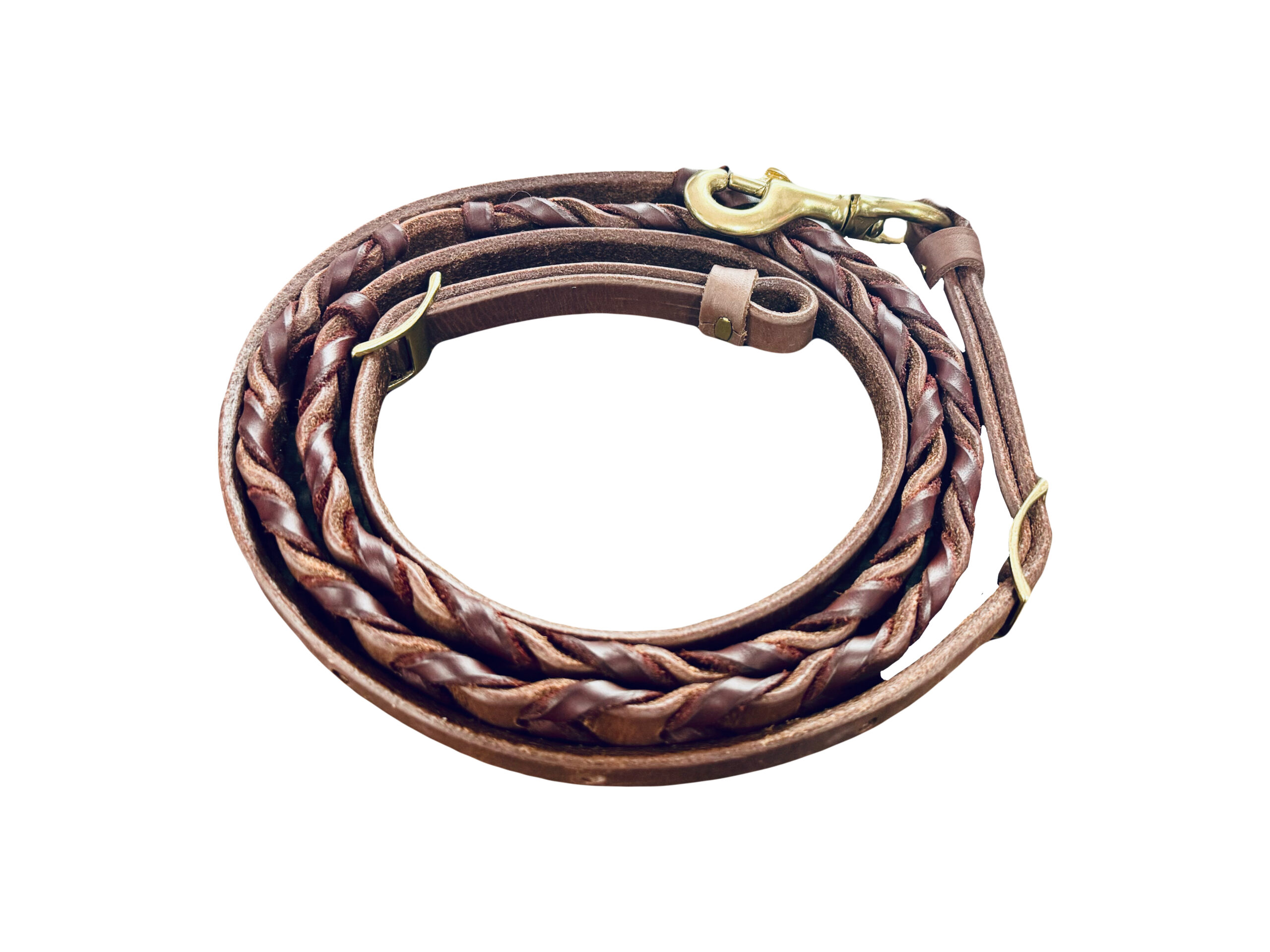 Heavy Oiled Leather Laced Barrel Rein 5/8" X 7' 6"