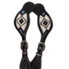 Dark Chocolate Argentina Cow Leather Spur Straps with Beaded Inlay