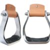 Pony/Youth polished aluminum stirrup with rubber tread
