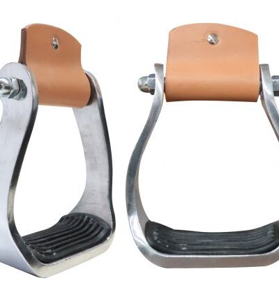 Pony/Youth polished aluminum stirrup with rubber tread