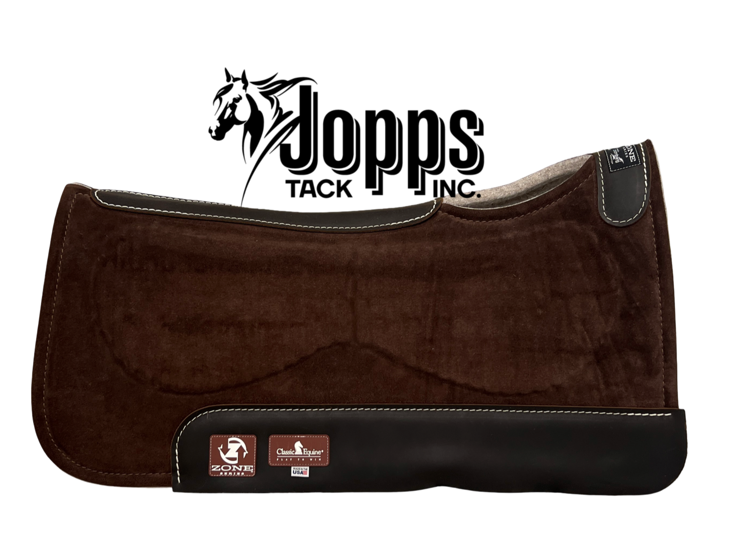 Classic Equine Zone Suede/Felt Brown 30'' x 30" Saddle Pad