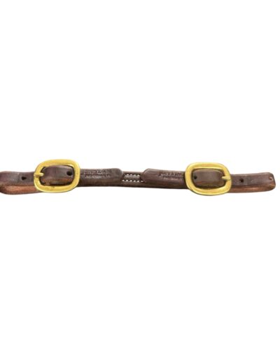 Harness Leather Curb with Brass Buckles