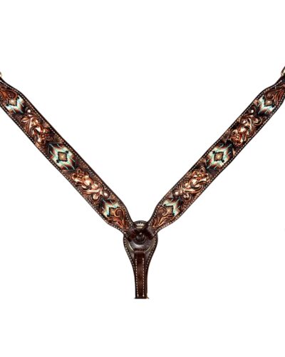 Circle Y Distressed Beaded Floral Breast Collar