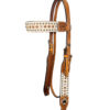 Cowhide Headstall with Silver & Copper Dots