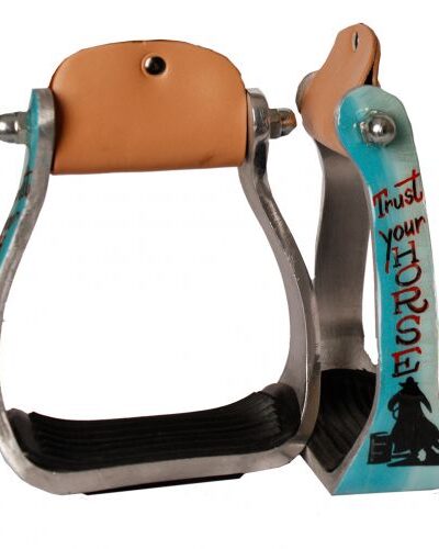 Alternative view of "Trust Your Horse" Barrel Racer Print Stirrups