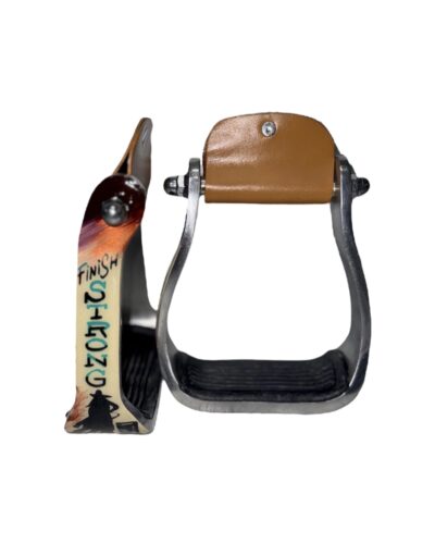 "Finish Strong" Barrel Racer Print Stirrup