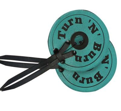 Teal "Turn 'N' Burn" Leather Bit Guards