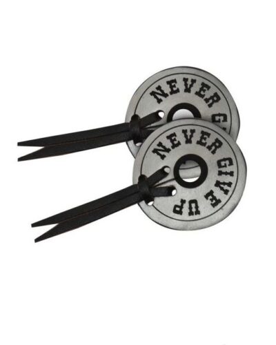 Metallic Silver "Never Give Up" Bit Guards