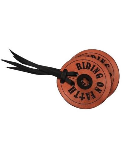 Metallic Gold "Riding on Faith" Leather Bit Guards