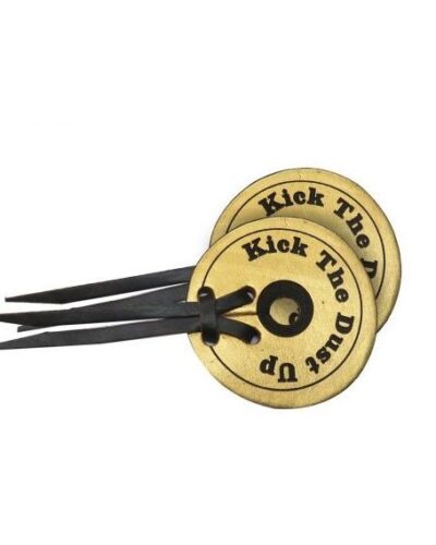Metallic Gold "Kick the Dust Up" Leather Bit Guards