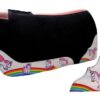 Pony Size Rainbow Unicorn Print Felt Pad