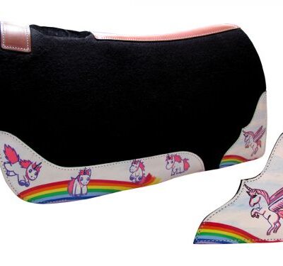 Pony Size Rainbow Unicorn Print Felt Pad