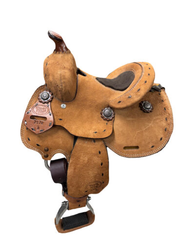 Kids Buckstitch Roughout Barrel Saddle
