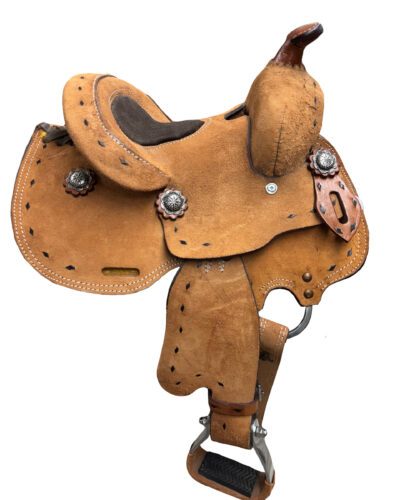 Alternative view of Kids Buckstitch Roughout Barrel Saddle