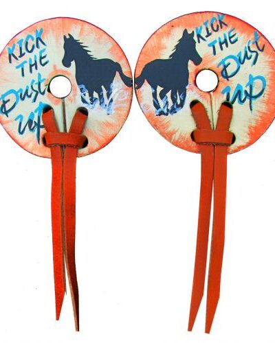 Distressed "Kick The Dust Up" Leather Bit Guards