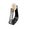 Black Aluminum Stirrups with Silver Engraving