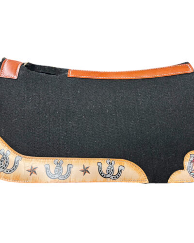 Pony Size Smiling Horse & Horseshoe Print Felt Pad