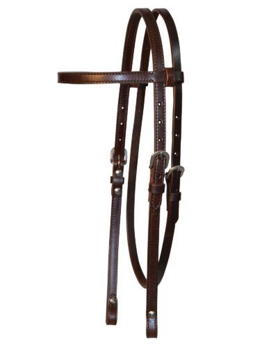 Circle Y 5/8'' Plain Black Browband Headstall
