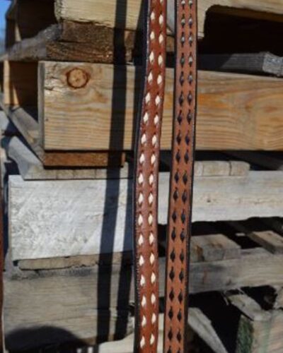Alamo Saddlery White Buckstitch Roping Rein