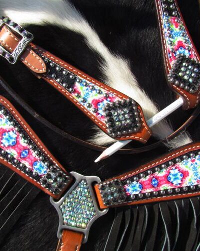 Alternative view of Pony Size Pyschedelic Tie Dye Headstall & Breastcollar Set