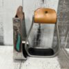 Silver Engraved Stirrups w/ Copper & Teal Feather Combo