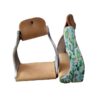 Lightweight Twisted Angled Aluminum Stirrups w/ Cactus Design