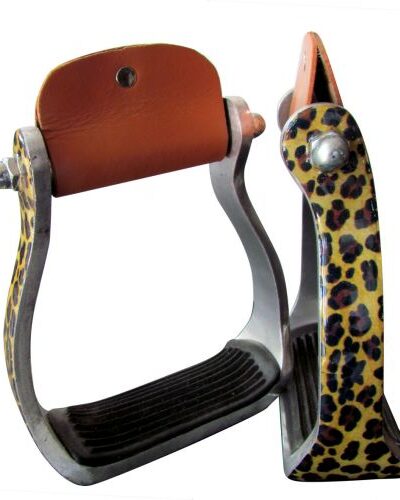 Cheetah Print Aluminum Stirrups