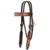 Circle Y Distressed Buckstitch Exotic Inlay Browband Headstall