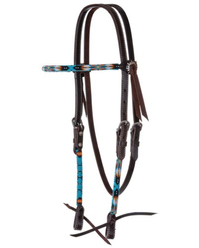 Circle Y Infinity Wrap Tribal Beaded Browband Headstall