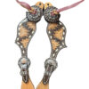 Ladies Sunflower Tooled Spur Straps with Buckstitch Trim
