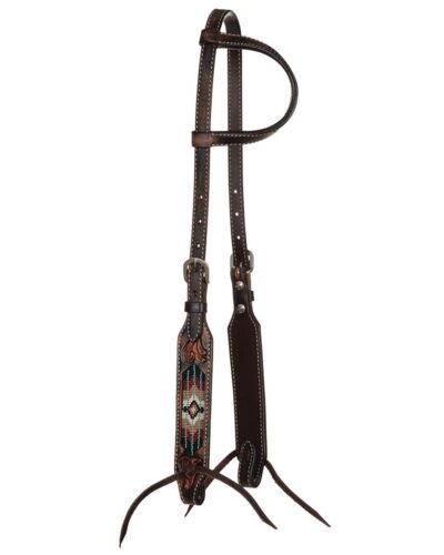 Circle Y Distressed Southwestern Beaded Inlay 1-Ear Headstall