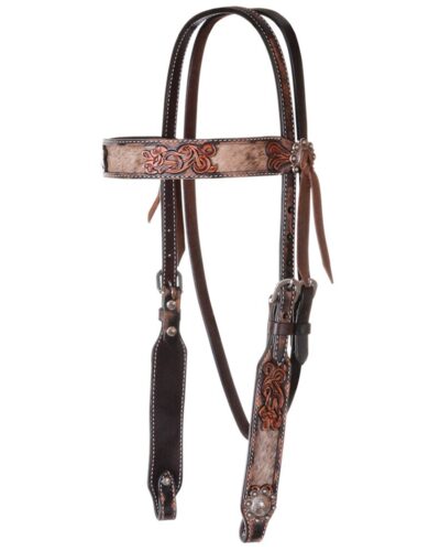 Circle Y Distressed Hair On Hide Browband Headstall