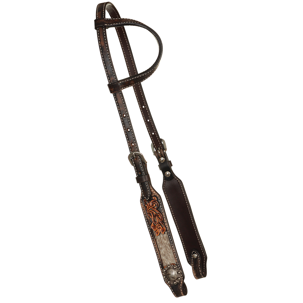 Circle Y Inlaid Floral 1-Ear Headstall