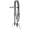 Circle Y Infinity Wrap Blue Diamond Beaded Browband Headstall