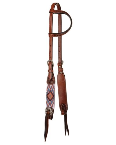 Circle Y Infinity Bead Brown Diamond 1-Ear Headstall