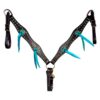 Martin Saddlery 1-1/2''Chocolate Scalloped Turquoise Breastcollar