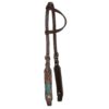 Circle Y Distressed Filigree Turquoise Inlay 1-Ear Headstall