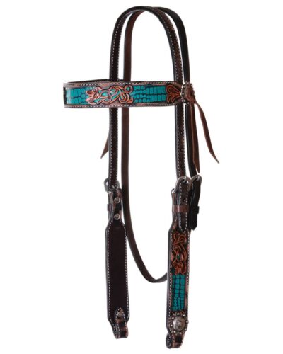 Circle Y Inlaid Floral Browband Headstall