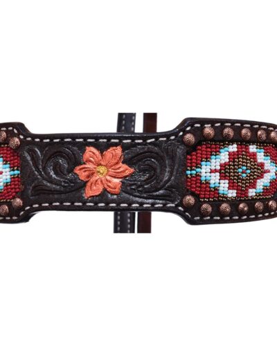 Alternative view of Circle Y Metallic Chocolate Roughout Browband Headstall