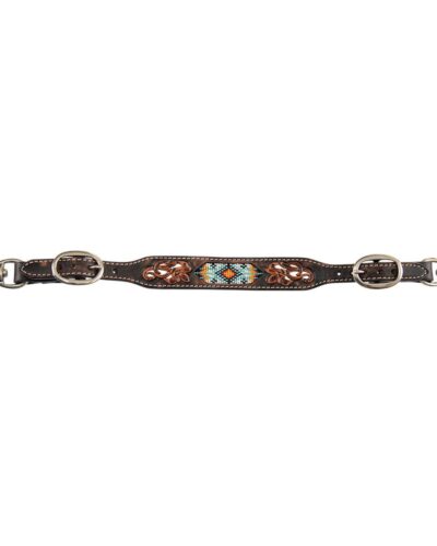 Circle Y Distressed Beaded Tribal Inlay Wither Strap