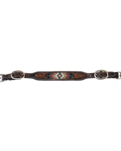 Circle Y Distressed Southwestern Beaded Inlay Wither Strap