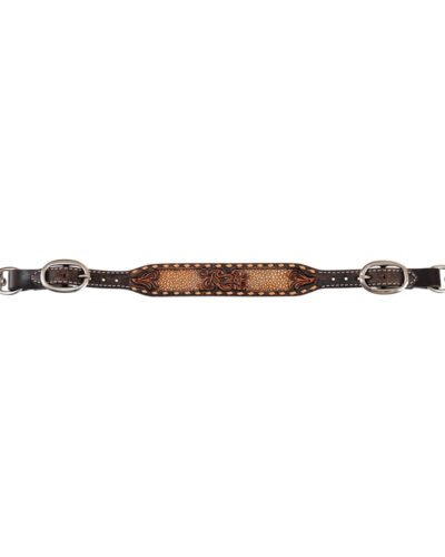 Circle Y Distressed Buckstitch Exotic Inlay Wither Strap