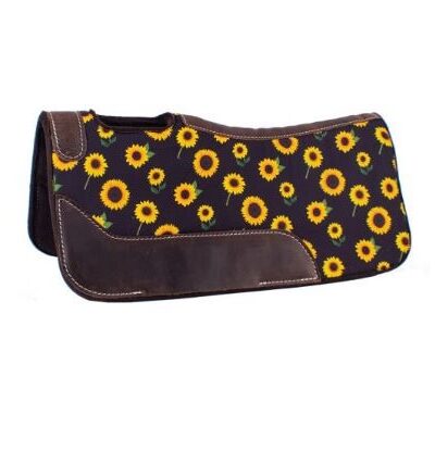 Pony Size 24'' x 24'' Sunflower Design Saddle Pad