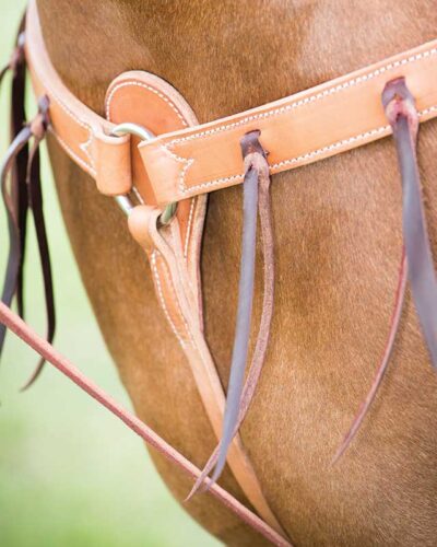 Alternative view of 1-1/4'' Harness Leather Breastcollar w/ Latigo Strings