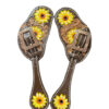 Ladies Hand Painted Sunflower Spur Straps
