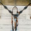 Alamo Saddlery Black Crystal Gator Headstall & Breastcollar Set