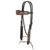 Circle Y Metallic Flowers & Leaves Browband Headstall