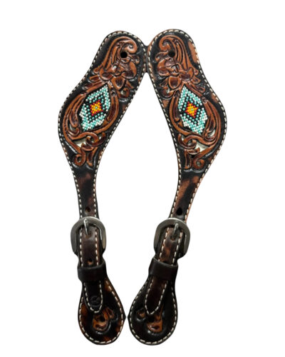 Circle Y Sunset Beaded Spur Straps