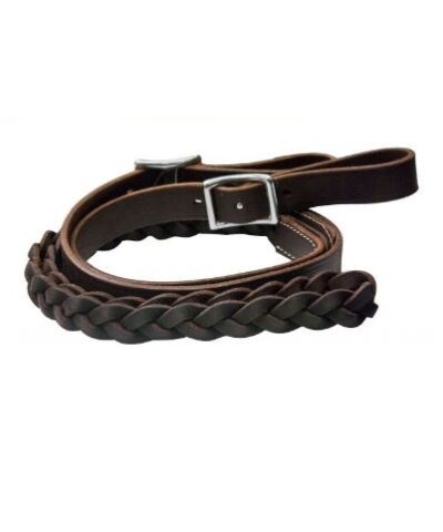 Leather Braided Middle Roping Rein w/ Buckles