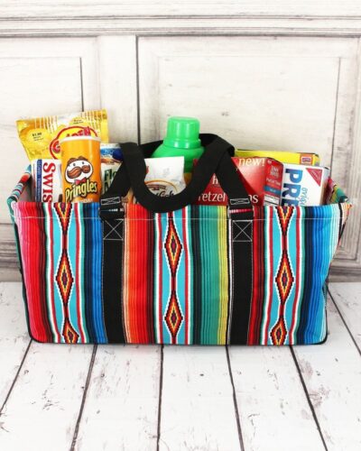 Southwest Serape Collapsible Haul-It-All Basket w/ Mesh Pockets